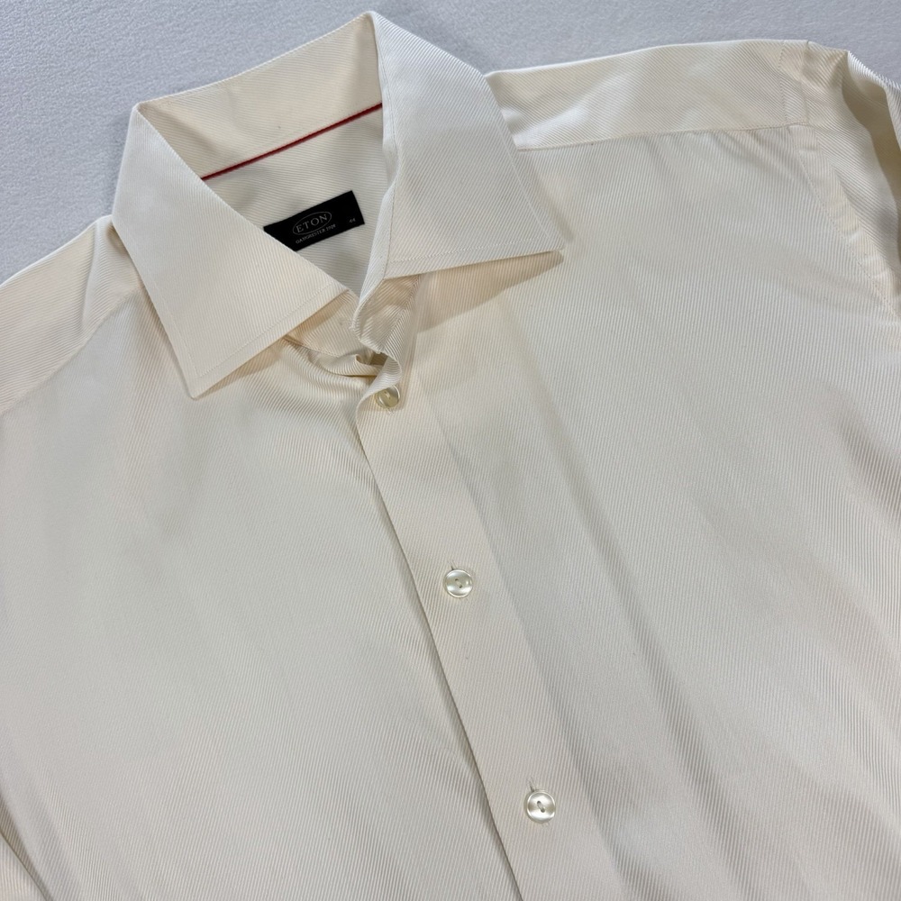 ETON Ganghester Men's  Size 17.5/44 Yellow Long Sleeve Button Up Dress Shirt